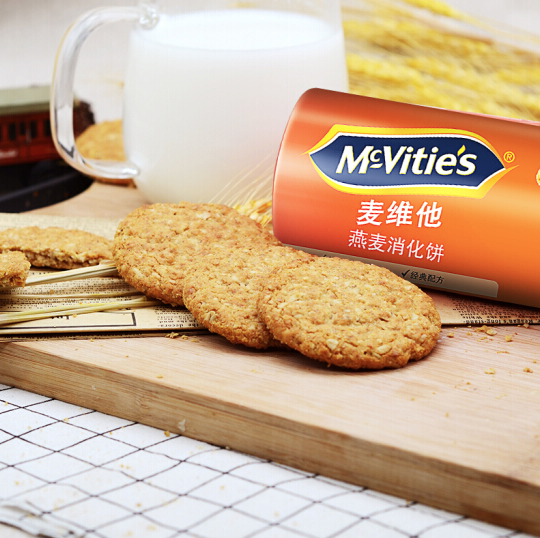 英国进口 麦维他（Mcvitie's）及时乐燕麦酥性消化饼干 300g 进口零食小吃